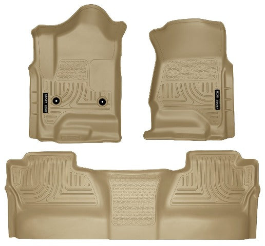 Husky Liners 98233 Weatherbeater Series Front and 2nd Seat Floor Liners (Footwell Coverage) Tan