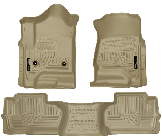 Husky Liners 98243 Weatherbeater Series Front and 2nd Seat Floor Liners (Footwell Coverage) Tan
