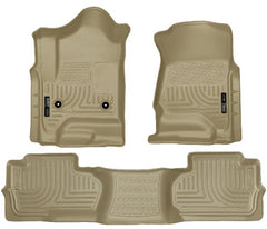 Husky Liners 98243 Weatherbeater Series Front and 2nd Seat Floor Liners (Footwell Coverage) Tan