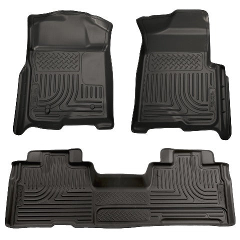 Husky Liners 98341 Weatherbeater Series Front and 2nd Seat Floor Liners (Footwell Coverage) Black