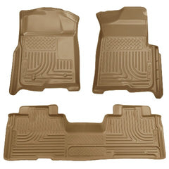 Husky Liners 98343 Weatherbeater Series Front and 2nd Seat Floor Liners (Footwell Coverage) Tan