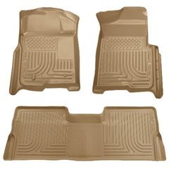 Husky Liners 98383 Weatherbeater Series Front and 2nd Seat Floor Liners (Footwell Coverage) Tan