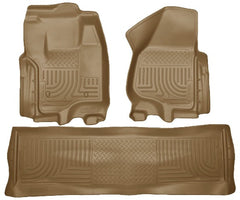 Husky Liners 99713 Weatherbeater Series Front and 2nd Seat Floor Liners (Footwell Coverage) Tan