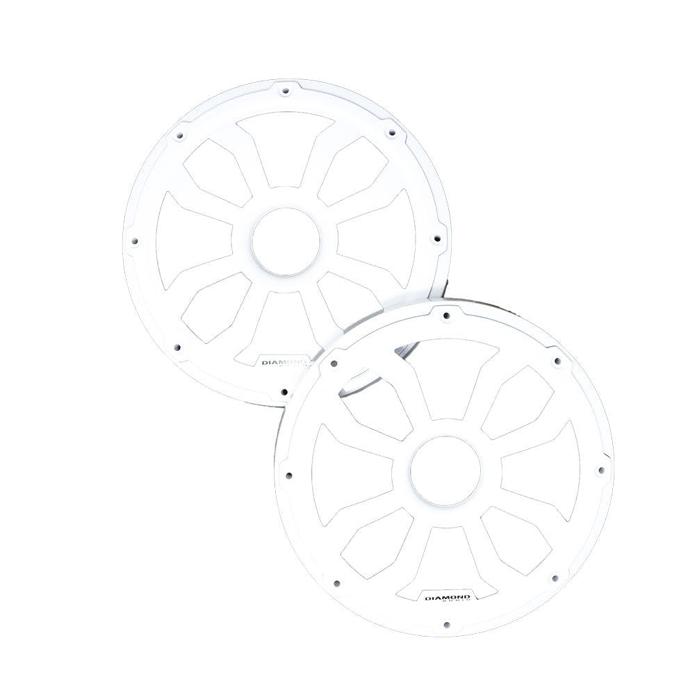 Diamond Audio HXM8FWW MOTORSPORT 8" FLUSH MOUNT SPEAKER GRILLS WHITE PAIR STEEL WITH POWDER COATING