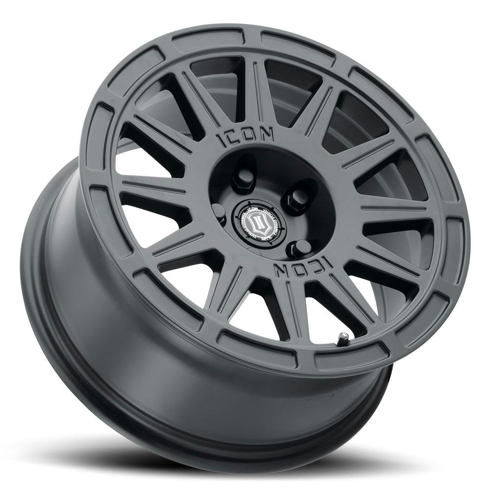 ICON Alloys 7015705046SB Ricochet Satin Black - 15 X 7 / 5 X 100 / 15mm / 4.6 bs