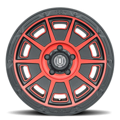 ICON Alloys 3017859447SBRT Victory Satin Black Red - 17 X 8.5 / 6X120 / 0mm / 4.75 bs