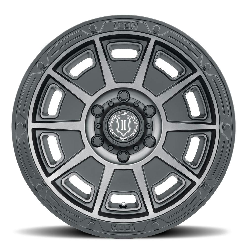 ICON Alloys 3017856547SSBT Victory Smoked Sat Black - 17 X 8.5 / 5X4.5 / 0mm / 4.75 bs