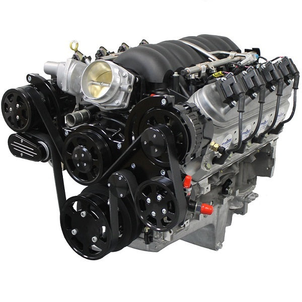 BluePrint Engines LS FRONT ACCESSORY DRIVE, FULL SERPENTINE W/ ALT, PS, WP, AC, BRACKETS, BOLTS BPPLSFDACPSBK