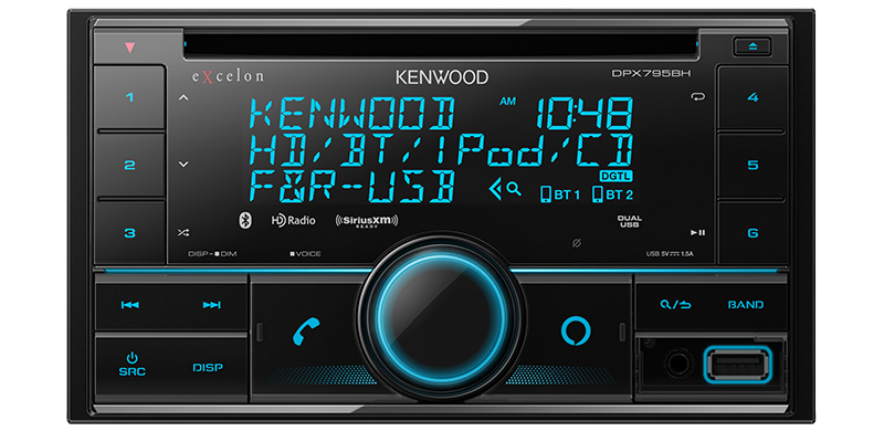 KENWOOD DPX795BH Dual Din Sized CD Receiver with Bluetooth & HD Radio