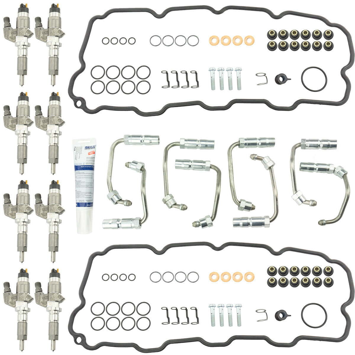 Industrial Injection Stock Bosch Reman 01-04 LB7 Injectors w/Install Kit 412603
