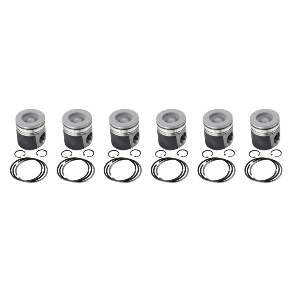 Industrial Injection 1989-1998 12v Cummins Marine Big Bowl Coated & Chamfered Piston Kit (.020) PDM-03523CC.020