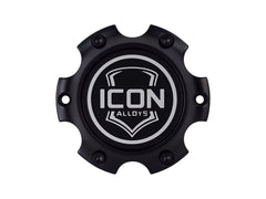 ICON Alloys RX-6135-S2 - Embossed Center Cap Satin Black / White - 6 X 135