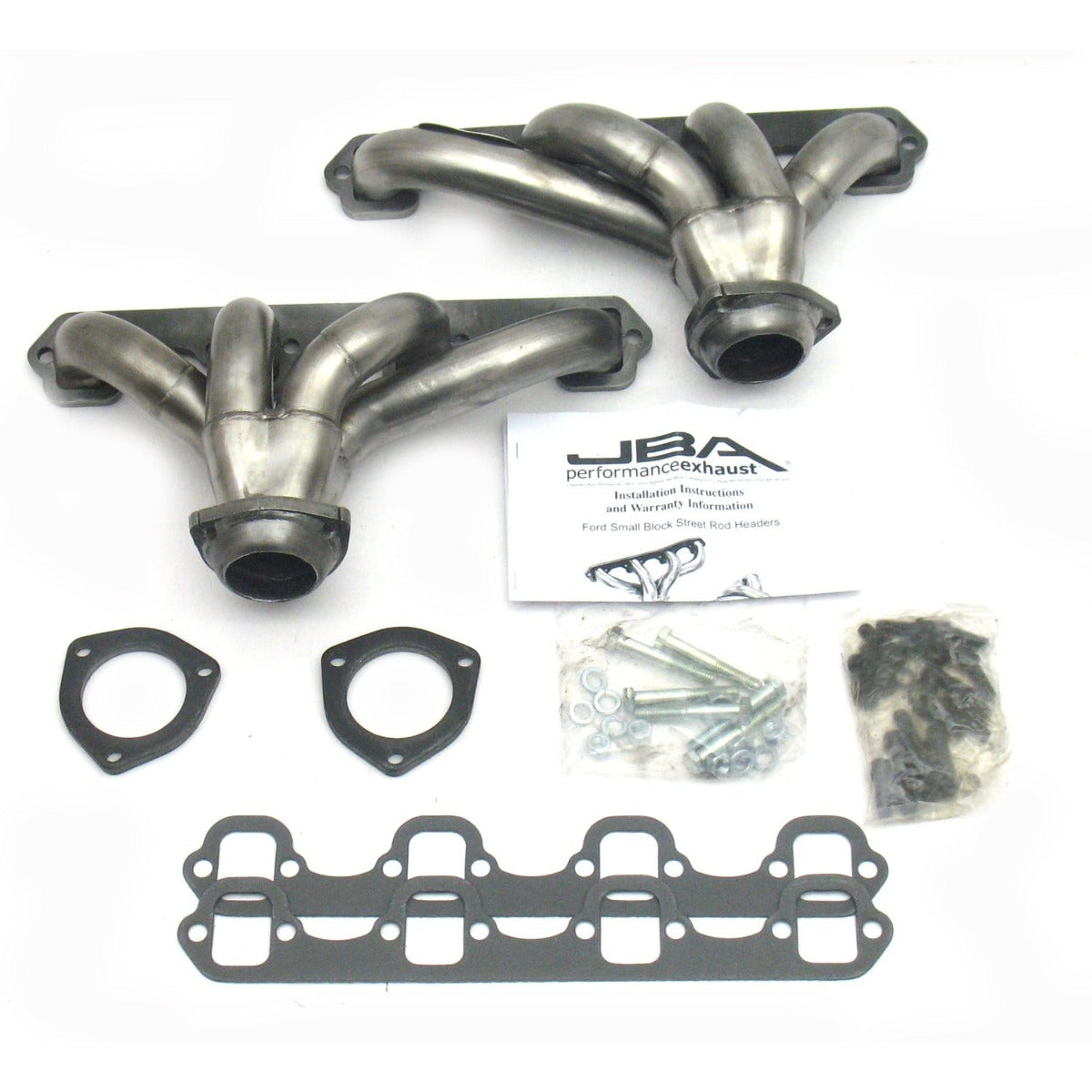 JBA Performance Exhaust 1615S 1615S 1 1/2 inch Shorty Stainless Steel Small Block Ford Uni