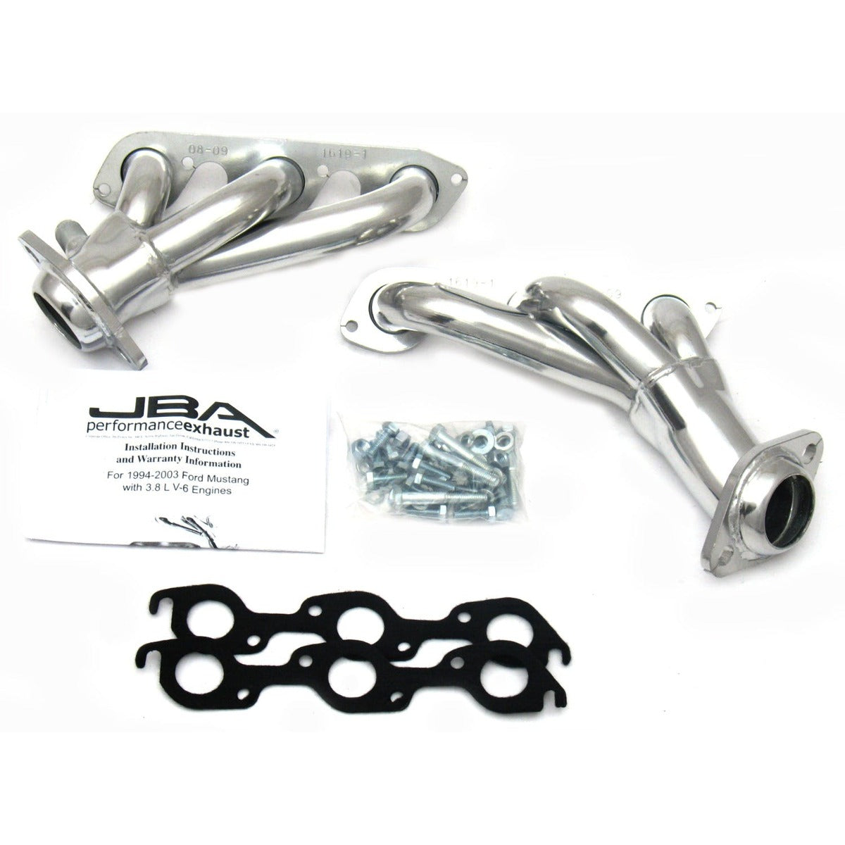 JBA Performance Exhaust 1619S-1JS 1619S-1JS 1 1/2 inch Shorty Stainless Steel 99-04 Mustang 3.