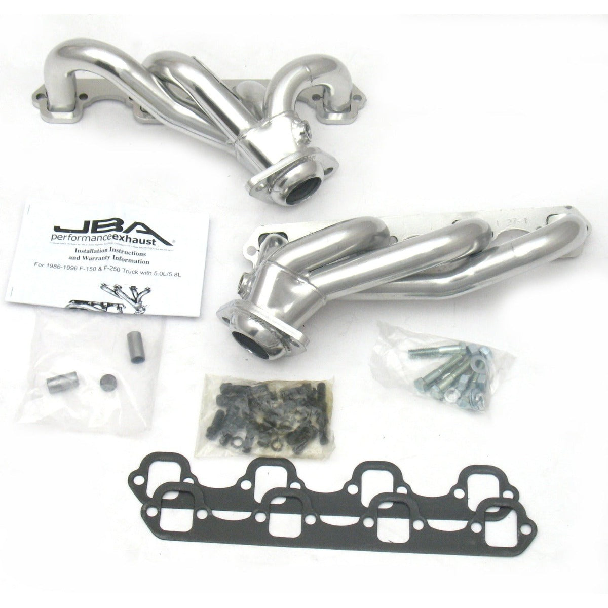 JBA Performance Exhaust 1627S-1JS 1627S-1JS 1 1/2 inch Shorty Stainless Steel 86 and 96 Ford T