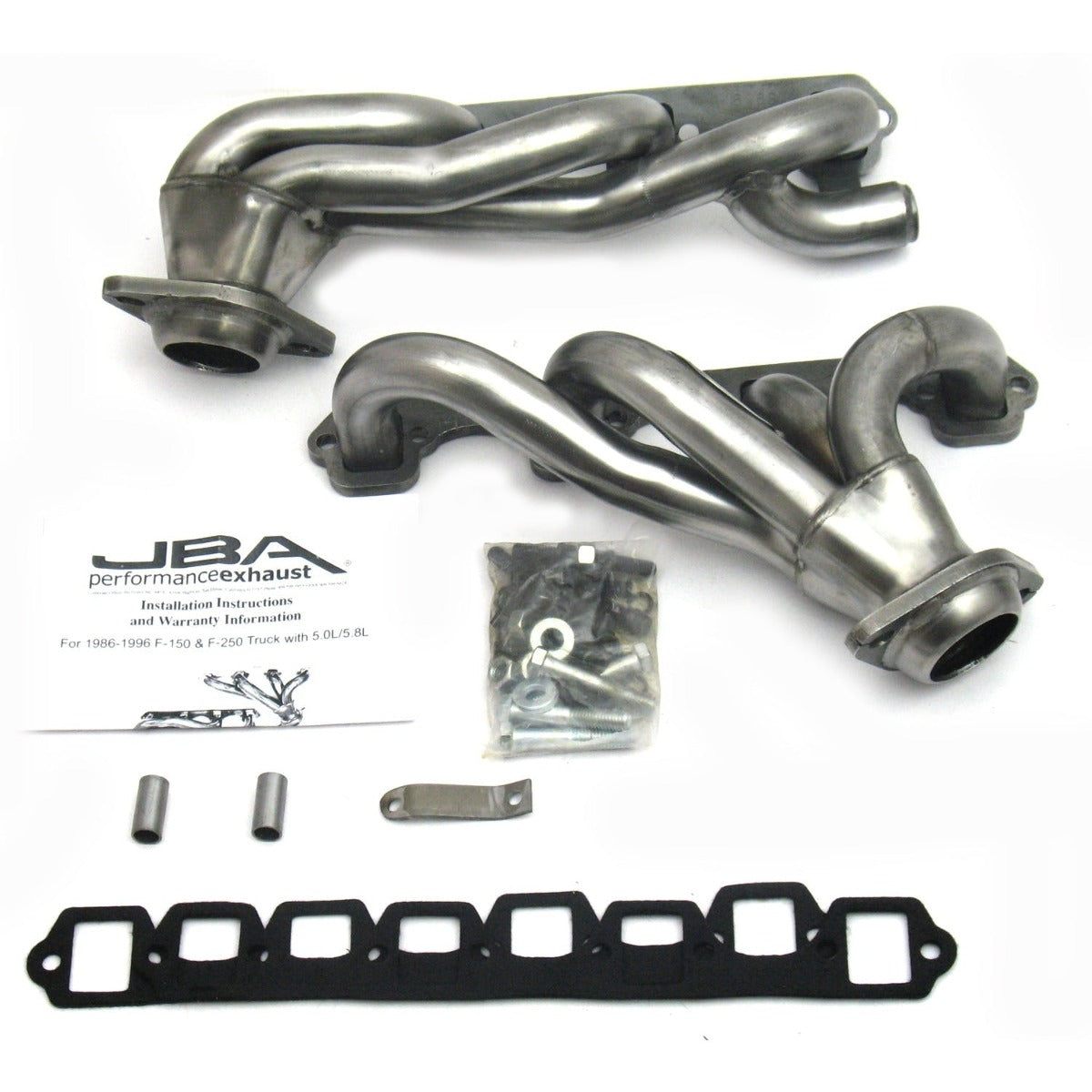 JBA Performance Exhaust 1628S 1628S 1 1/2 inch Shorty Stainless Steel 86-96 Ford Truck 5.8