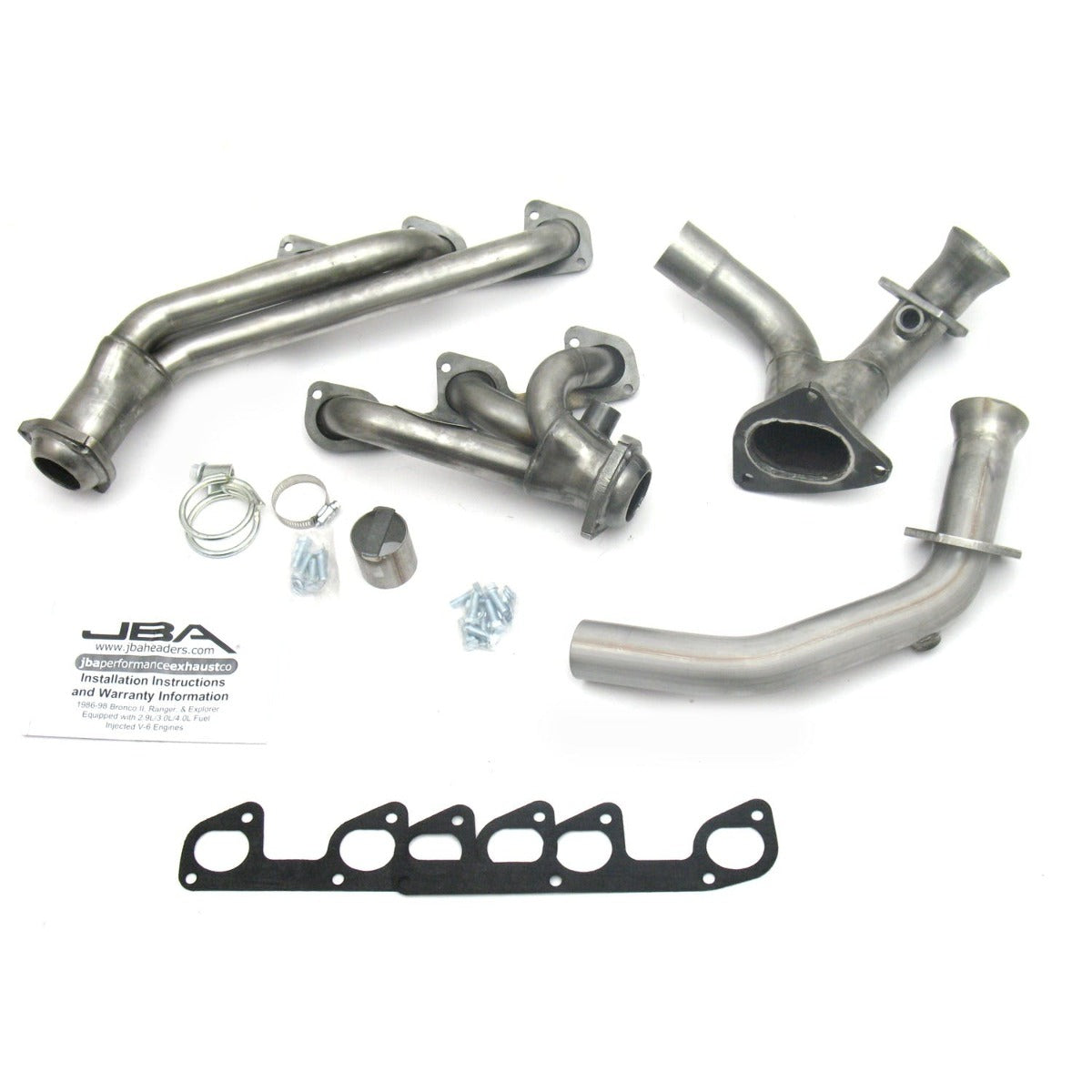 JBA Performance Exhaust 1634S 1634S 1 1/2 inch Shorty Stainless Steel 95-97 Ranger 4.0L V-