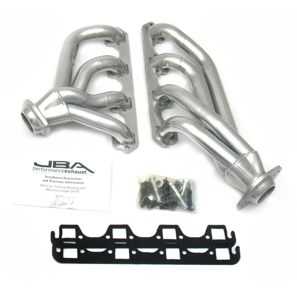 JBA Performance Exhaust 1653SJS 1653SJS 1 5/8 inch Shorty Stainless Steel 65-73 Mustang 351W