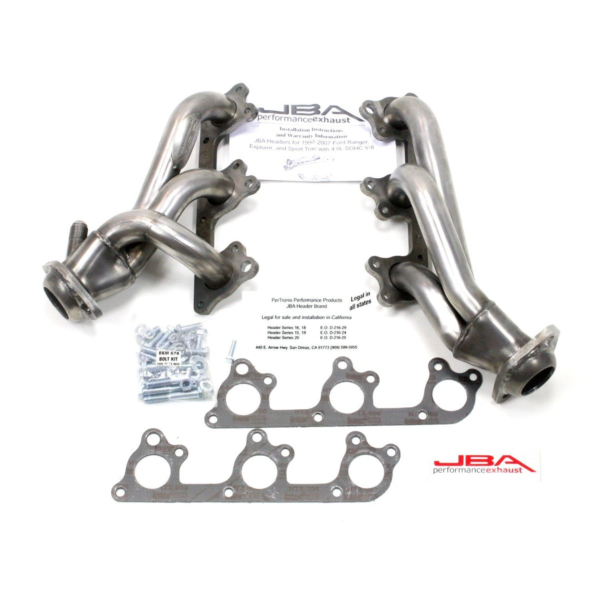 JBA Performance Exhaust 1674S-1 1674S-1 1 1/2 inch Shorty Stainless Steel 97-11 Ranger/Explo