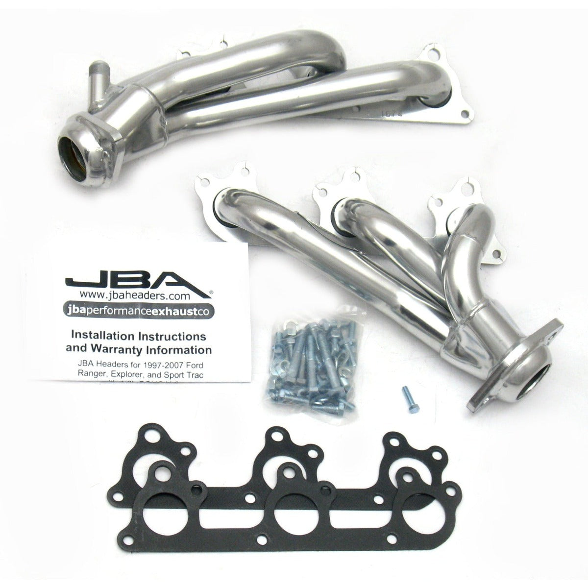 JBA Performance Exhaust 1674SJS 1674SJS 1 1/2 inch Shorty Stainless Steel 00-11 Ranger/Explo