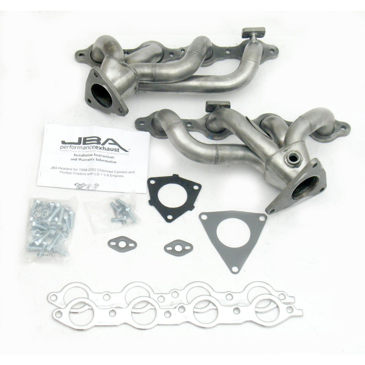 JBA Performance Exhaust 1808S-1 1808S-1 1 5/8 inch Shorty Stainless Steel 01-02 Camaro/Fireb