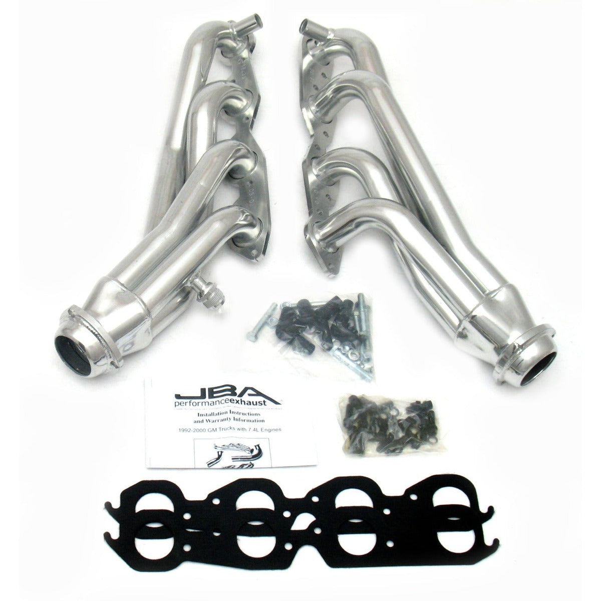 JBA Performance Exhaust 1823SJS 1823SJS 1 3/4 inch Shorty Stainless Steel 96-00 GM Truck 7.4