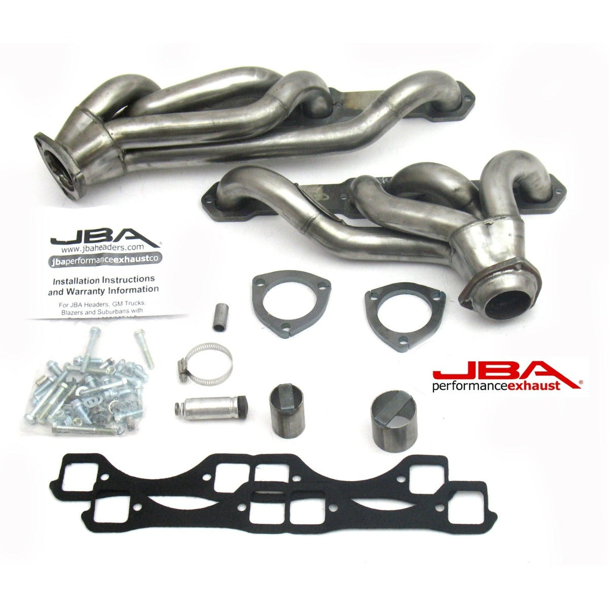 JBA Performance Exhaust 1830S-6 1830S-6 1 5/8 inch Shorty Stainless Steel GM Truck 5.0/5.7L