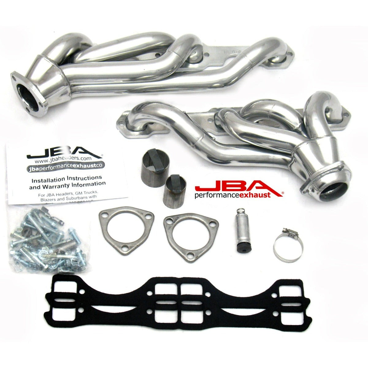 JBA Performance Exhaust 1830S-6JS 1830S-6JS 1 5/8 inch Shorty Stainless Steel GM Truck 5.0/5.7