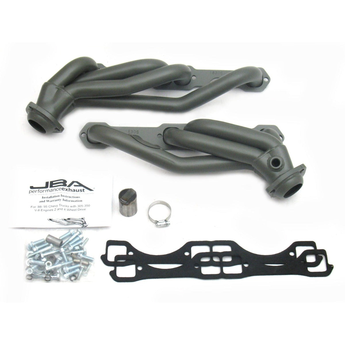 JBA Performance Exhaust 1830SJT 1830SJT 1 1/2 inch Shorty Stainless Steel 88-95 GM Truck 5.0