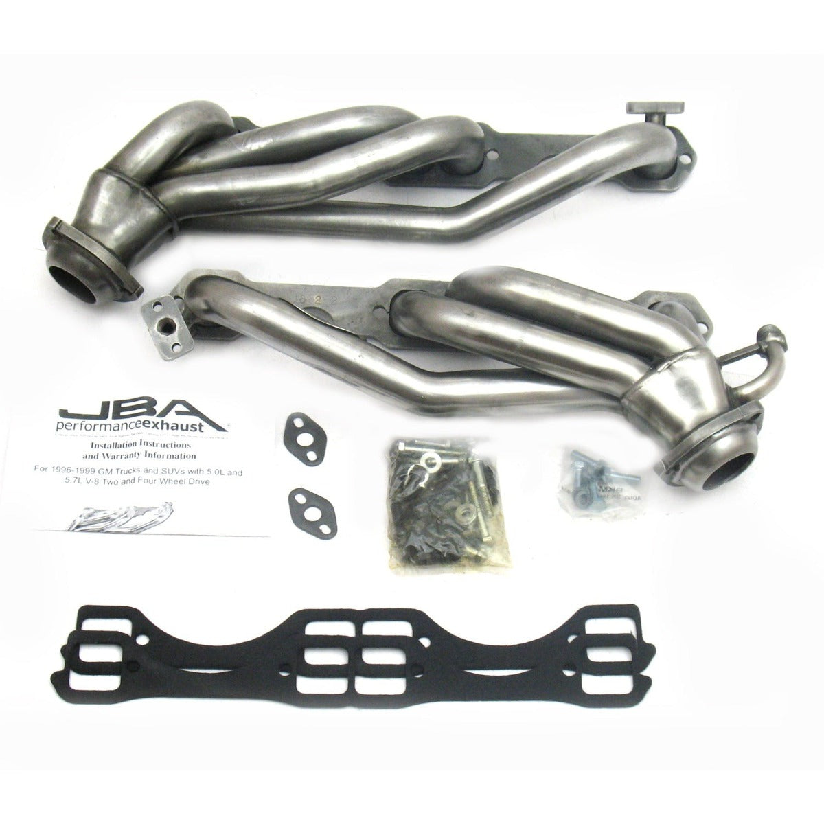JBA Performance Exhaust 1832S-2 1832S-2 1 1/2 inch Shorty Stainless Steel 98-00 GM Truck 5.0