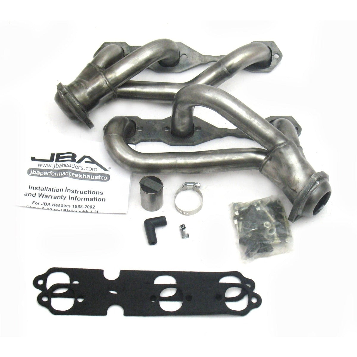 JBA Performance Exhaust 1840S-4 1840S-4 1 1/2 inch Shorty Stainless Steel 88-95/02-03 S10 4.