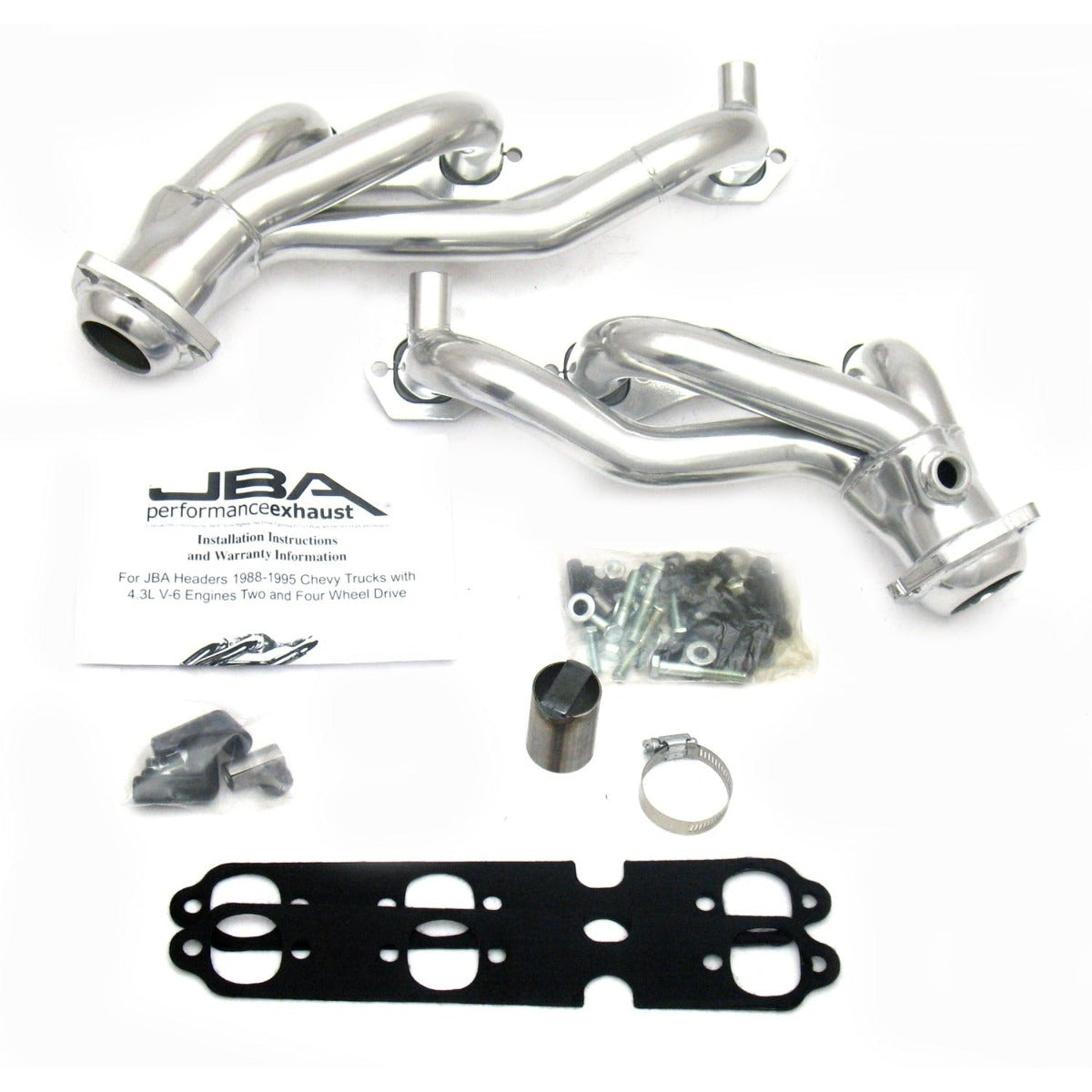 JBA Performance Exhaust 1841SJS 1841SJS 1 1/2 Shorty SS 88-95 GM Full Size Truck 4.3L Slvr Crmc