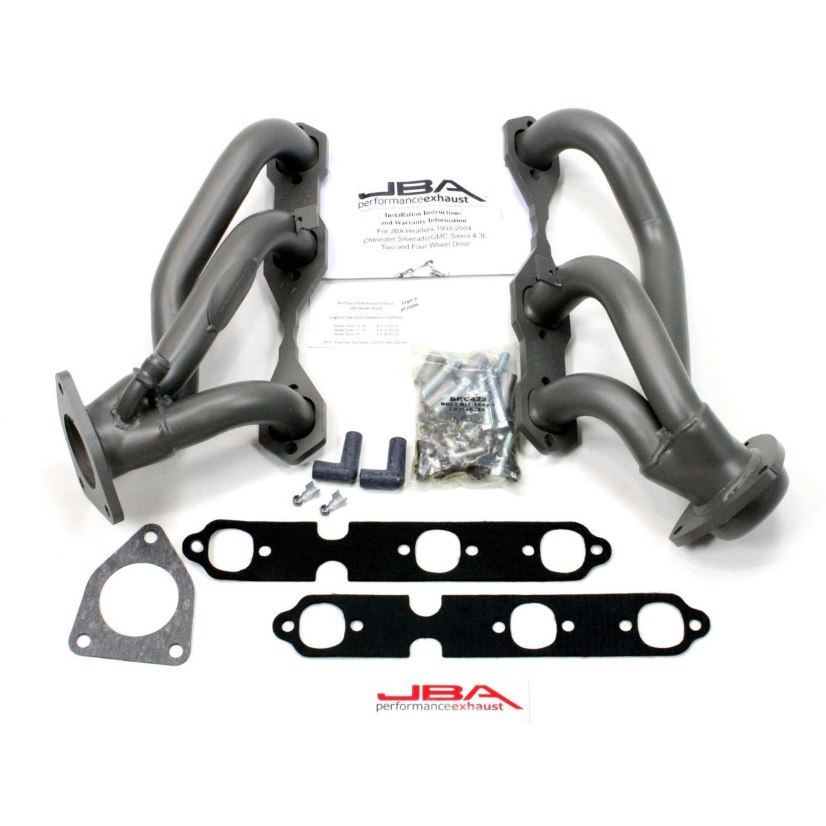 JBA Performance Exhaust 1842S-2JT 1842S-2JT 1 1/2 inch Shorty Stainless Steel 99-02 GM Truck 4