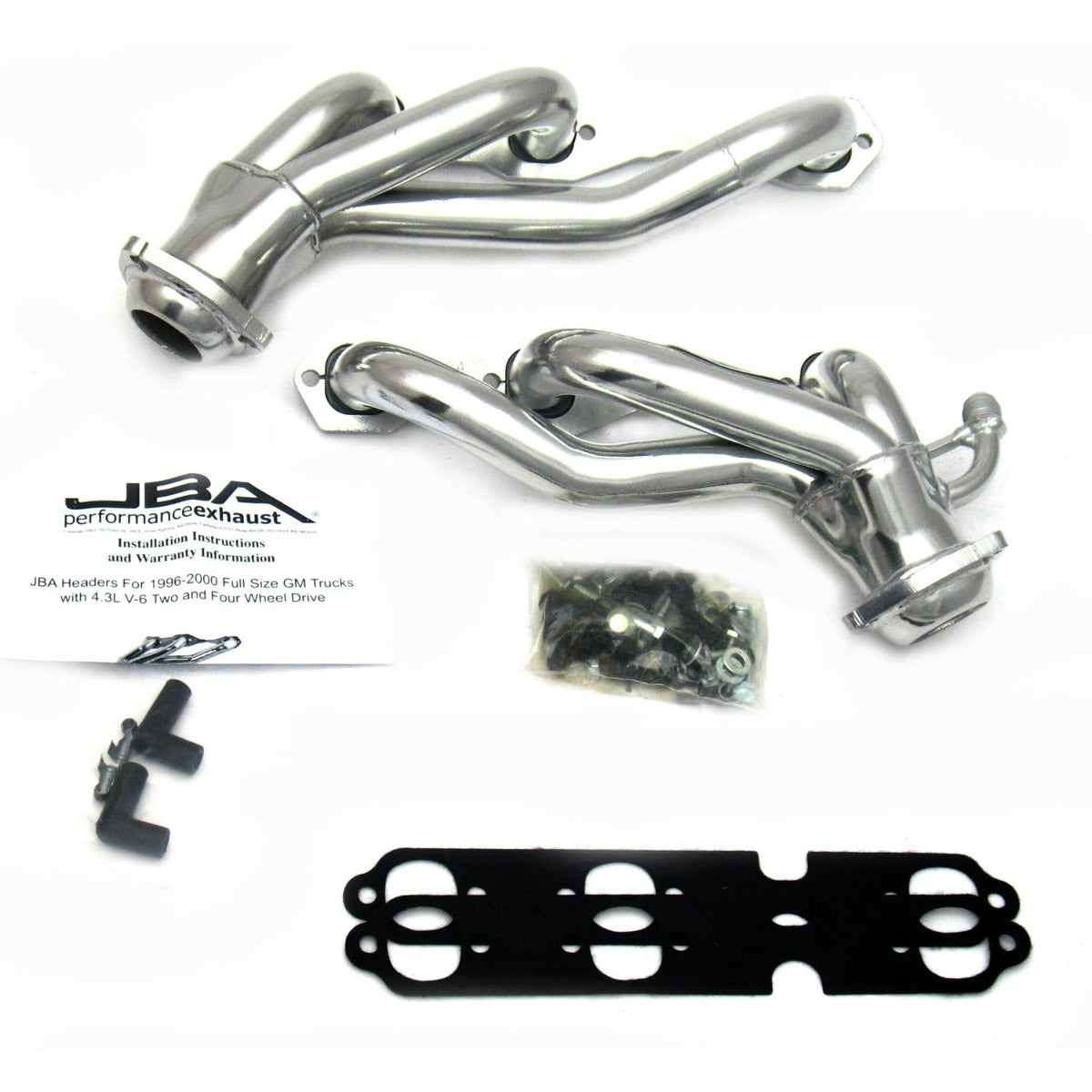 JBA Performance Exhaust 1842SJS 1842SJS 1 1/2 Shorty SS 96-99 GM Full Size Truck 4.3L Slvr Crmc