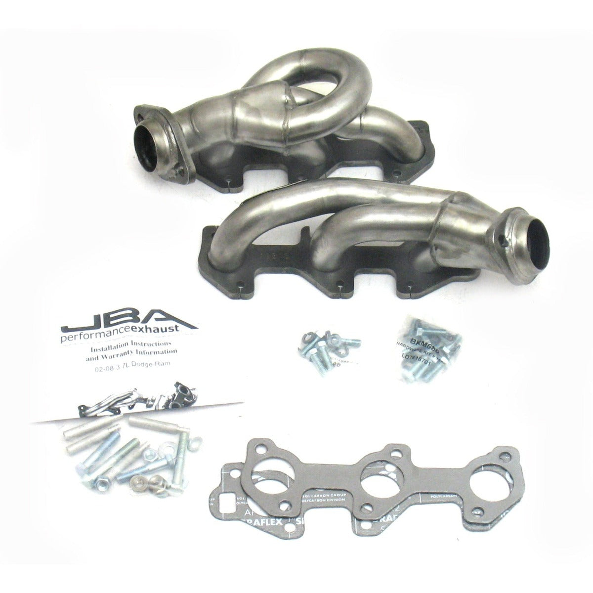 JBA Performance Exhaust 1931S 1931S 1 1/2 inch Shorty Stainless Steel 02-08 Dodge Ram 3.7L