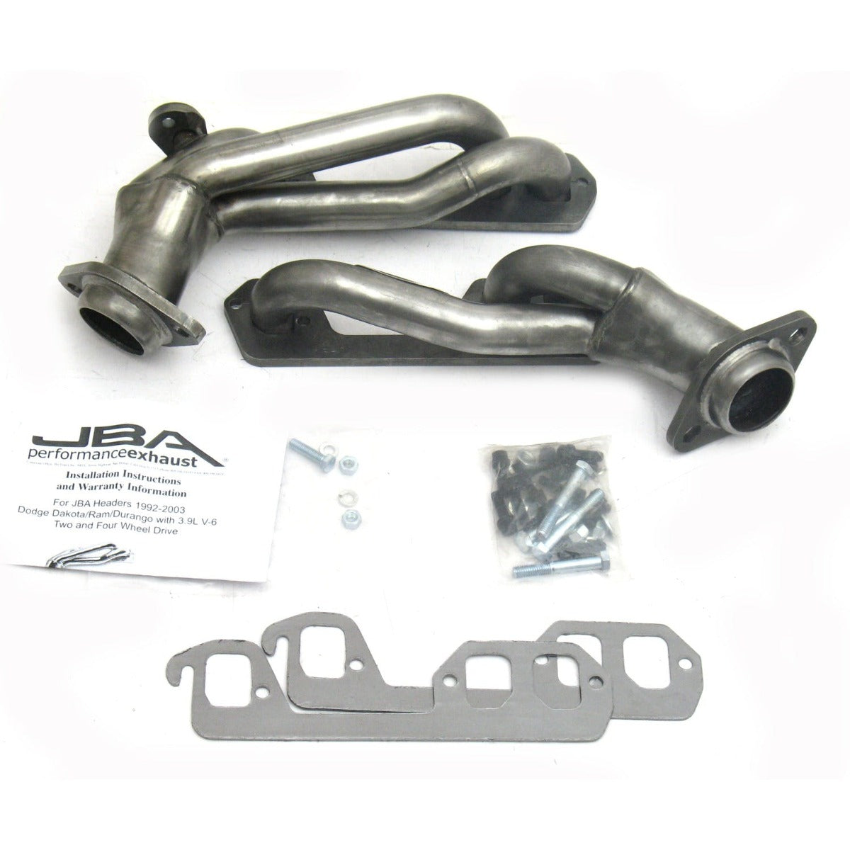 JBA Performance Exhaust 1938S 1938S 1 1/2 inch Shorty Stainless Steel 92-95 Dodge Ram/Dako