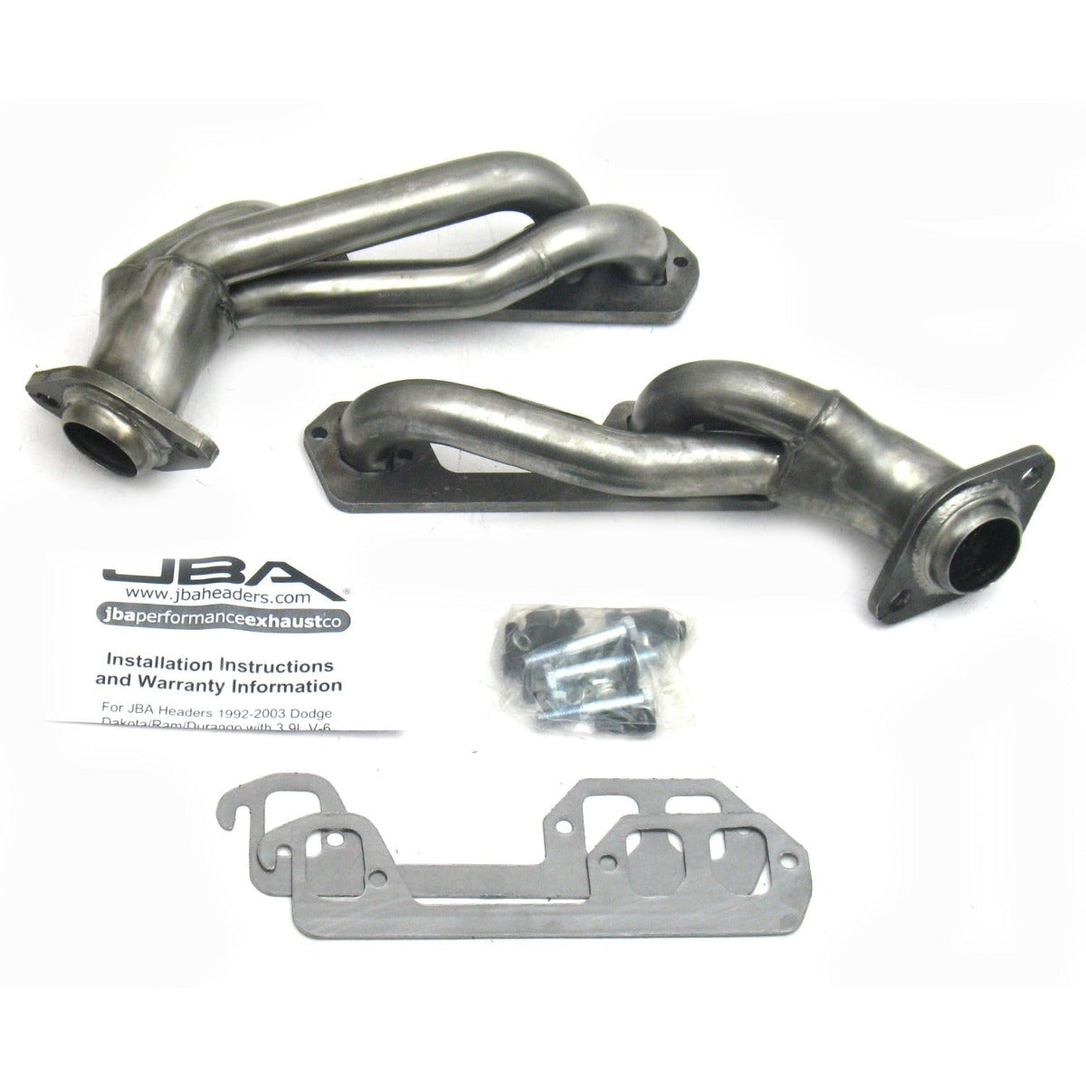 JBA Performance Exhaust 1939S 1939S 1 1/2 inch Shorty Stainless Steel 96-02 Dodge Ram/Dako