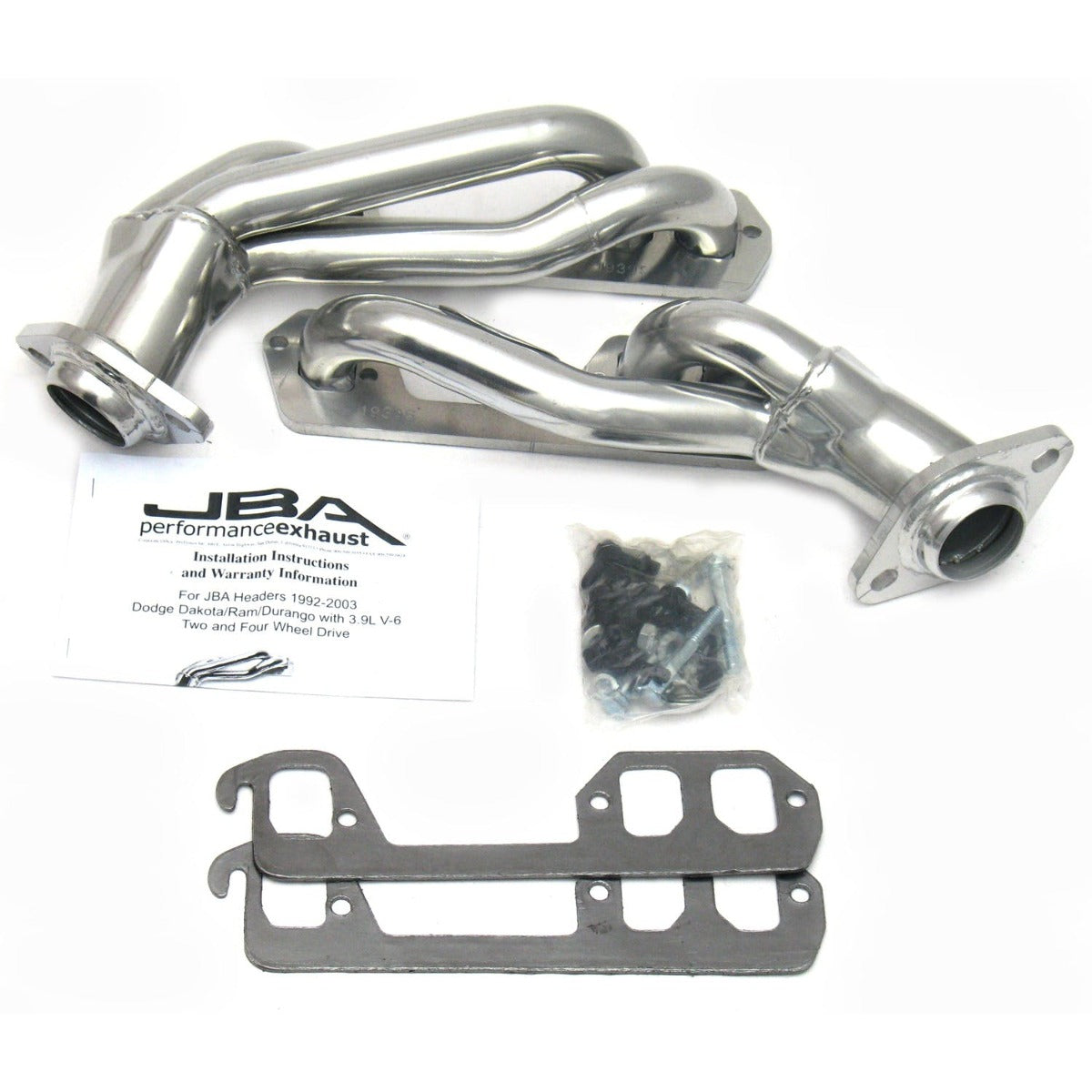 JBA Performance Exhaust 1939SJS 1939SJS 1 1/2 inch Shorty Stainless Steel 96-02 Dodge Ram/Da