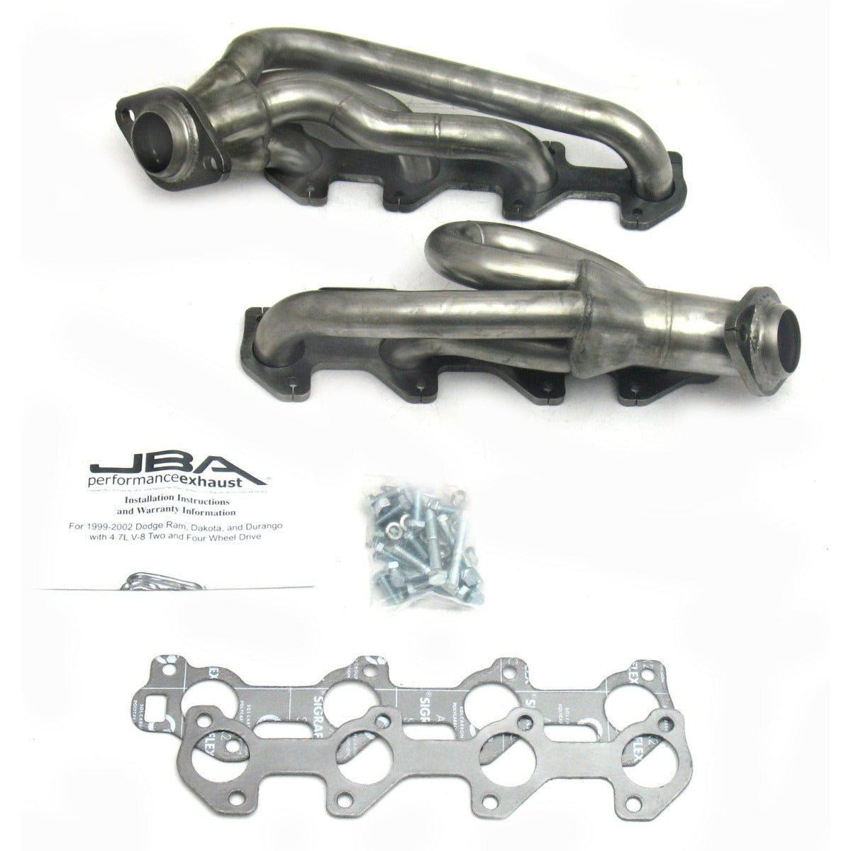 JBA Performance Exhaust 1949S-1 1949S-1 1 1/2 inch Shorty Stainless Steel 02-05 Dodge Ram 4.