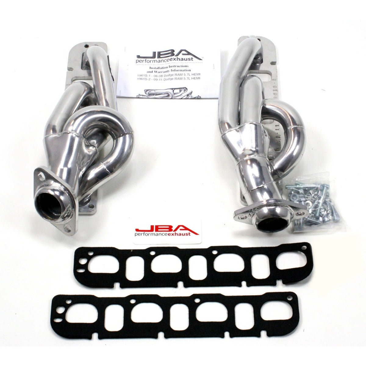 JBA Performance Exhaust 1961S-2JS 1961S-1JS 1 5/8 inch Shorty Stainless Steel 09-12 Ram 5.7L H