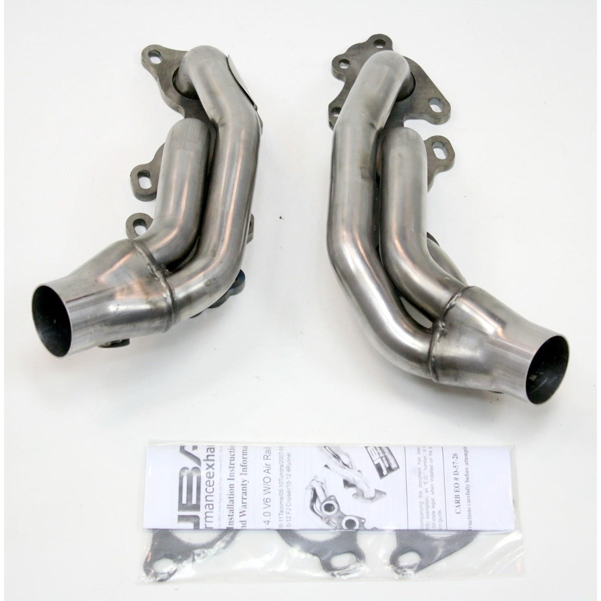 JBA Performance Exhaust 2035S-1 2035S-1 1 1/2 inch Shorty Stainless Steel 10-12 FJ; 10-12 4R