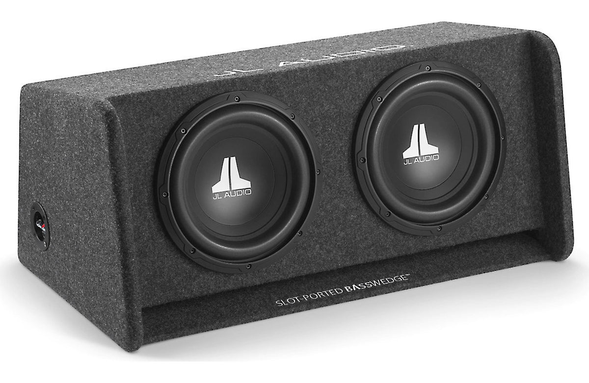 JL Audio BASSWEDGE ENCLOSED CAR SUBWOOFER: DUAL 10W0V3-4 PORTED DOW CP210W0V3