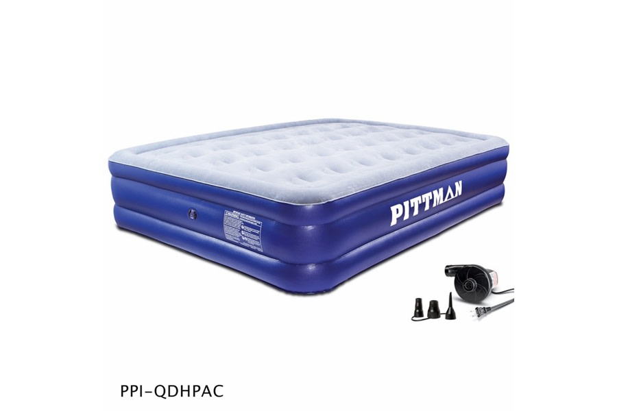 Pittman Outdoors PPI-QDHPAC Pittman Queen Double High Air Mattress with Portable Electric  Air Pump