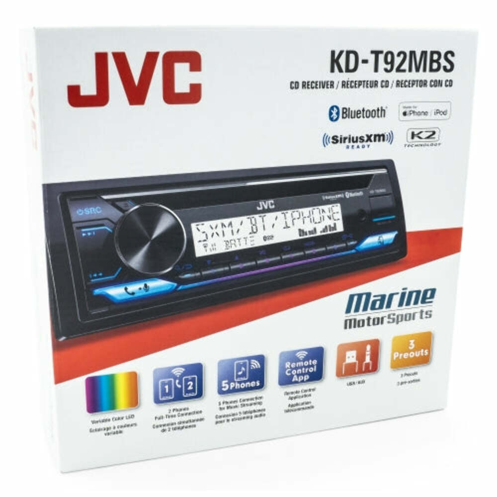 JVC KD-T92MBS CD Receiver featuring Bluetooth