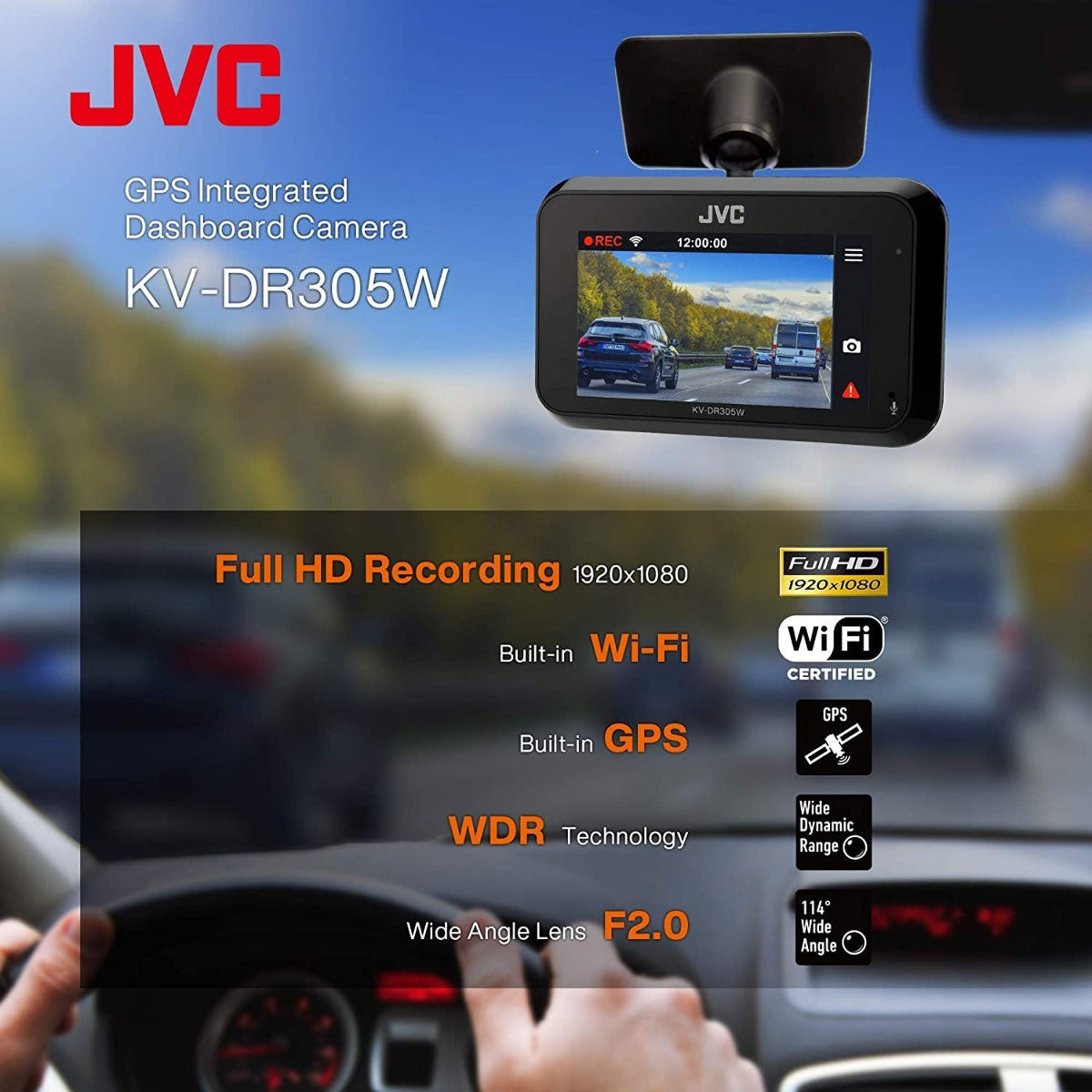 JVC KV-DR305W Dashboard Camera