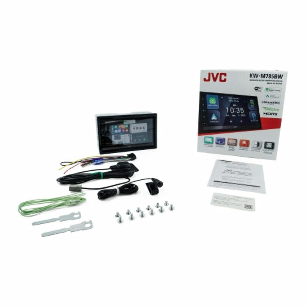 JVC KW-M785BW Digital Media Receiver featuring 6.8-inch Capacitive Touch Control Monitor