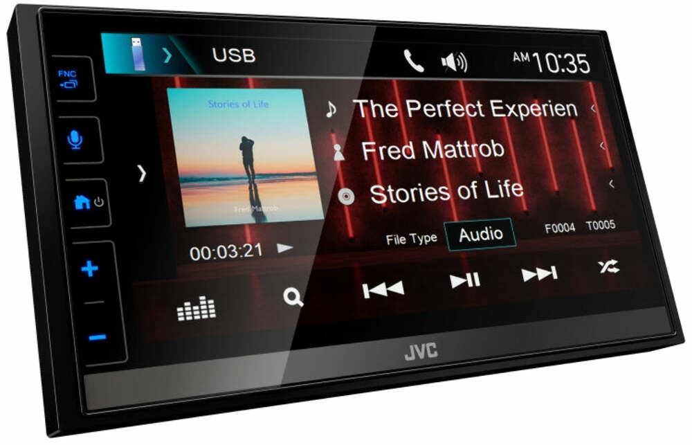 JVC KW-M785BW Digital Media Receiver featuring 6.8-inch Capacitive Touch Control Monitor