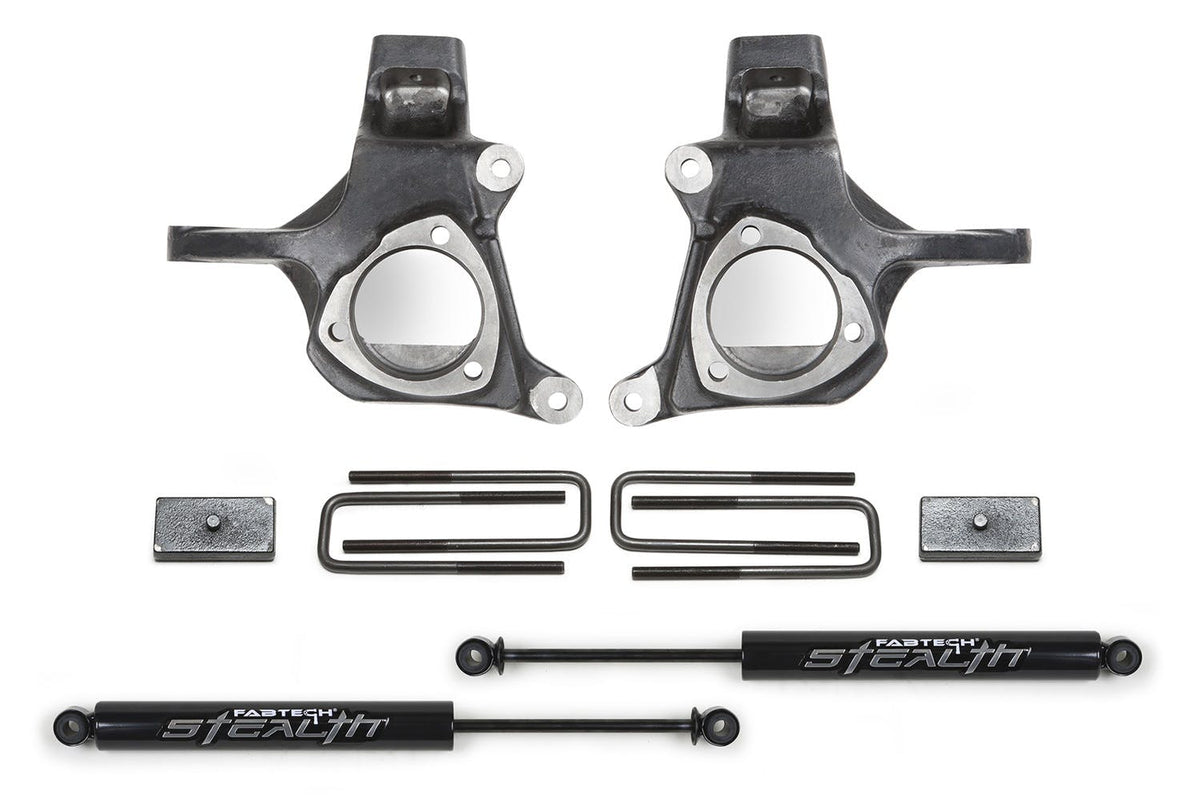 Fabtech K1050M 3.5in. SPINDLE SYS W/STEALTH/R R BLOCKS 2007-13 GM C1500