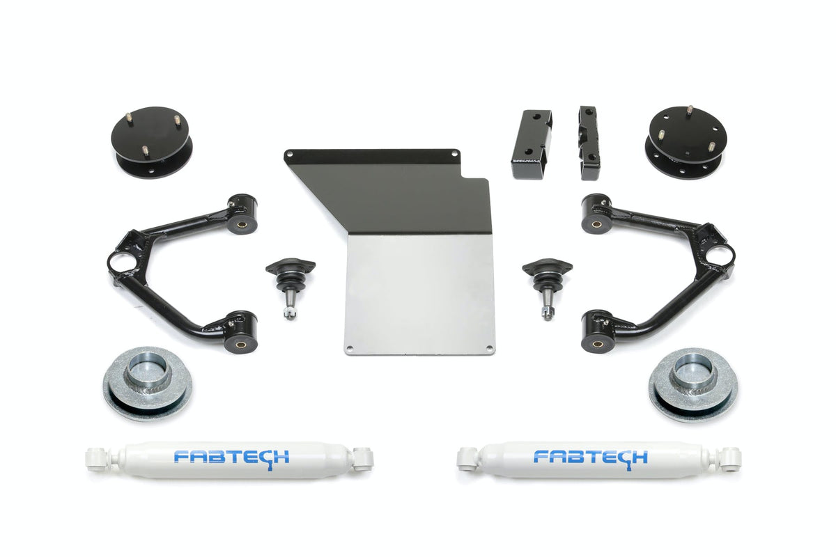 Fabtech K1060 4in. BUDGET SYS W/PERF SHOCKS 2007-13 GM SUV