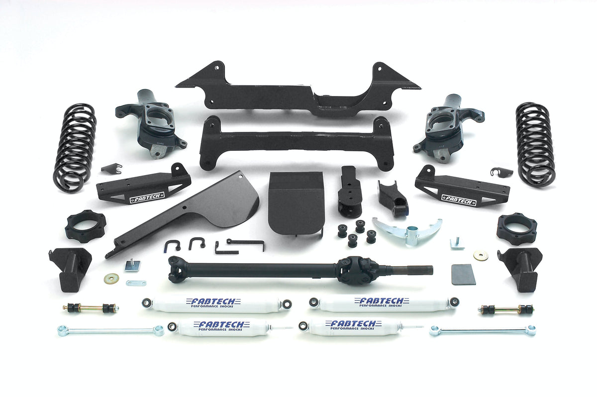 Fabtech K5000 6in. PERF SYS W/PERF SHKS 03-08 HUMMER H2 SUV/SUT 4WD W/RR COIL SPRINGS